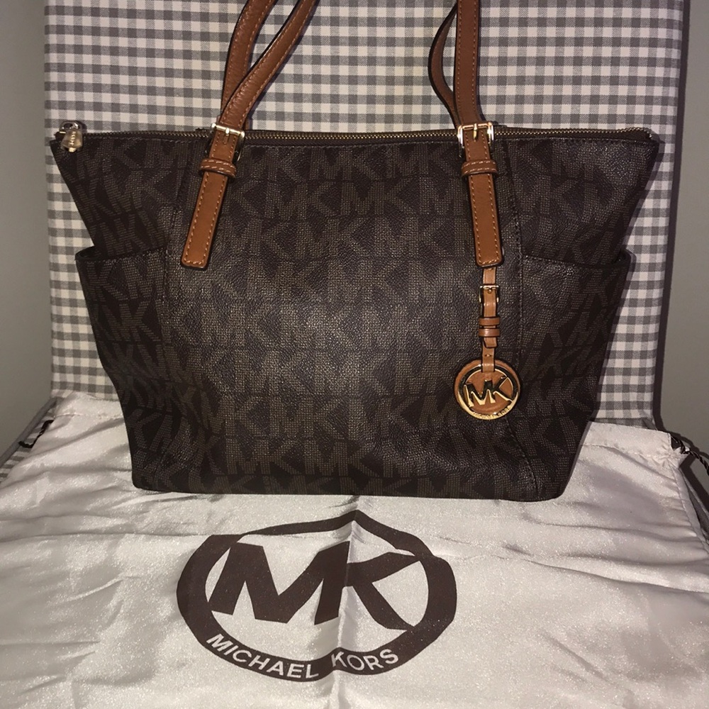 Michael Kors Brown Tote  Leather Hand Bag (Small)